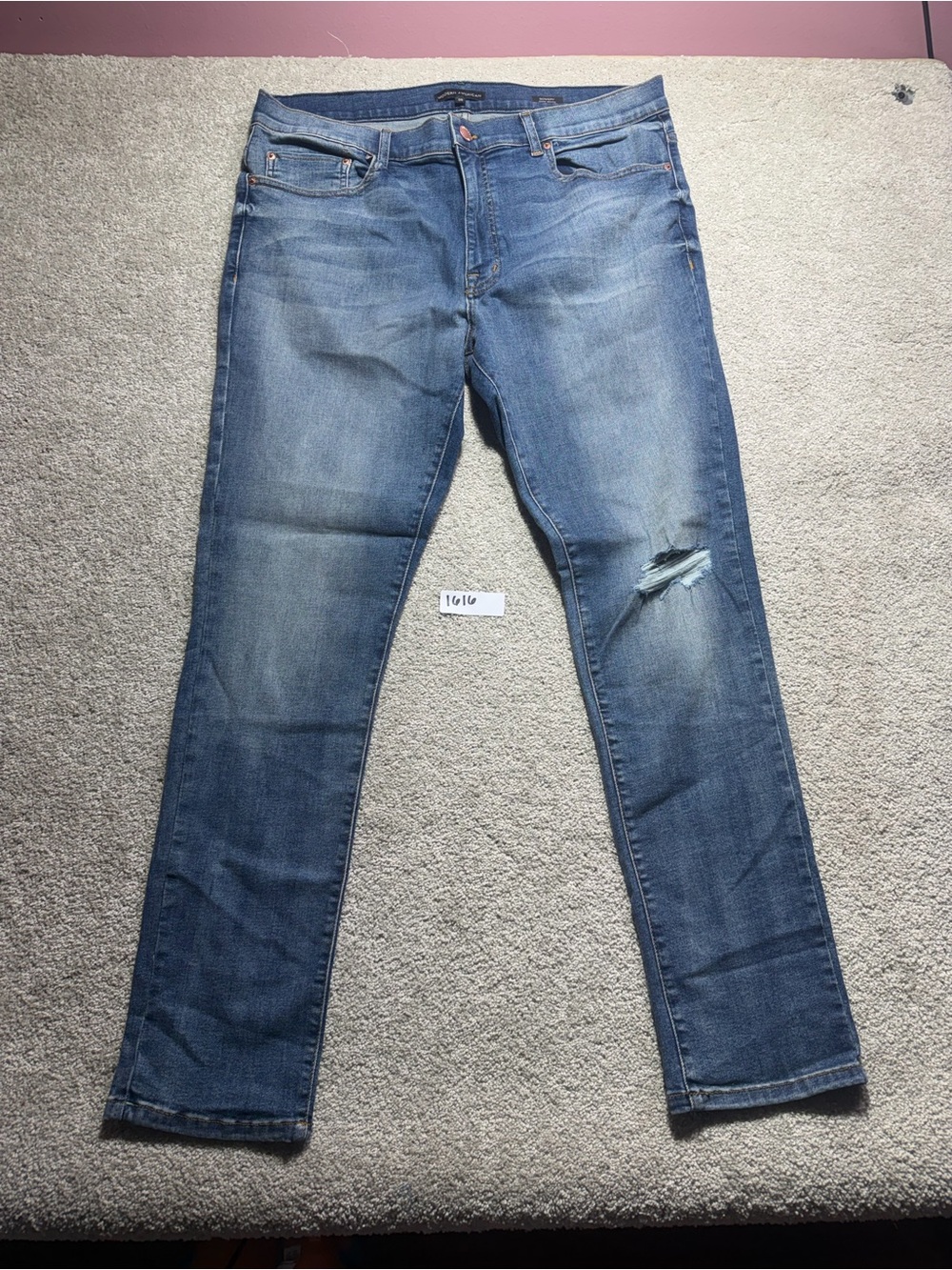 Modern American Bowery Slim Skinny 38/32 Distressed Denim Jeans Ankle NEW Mens